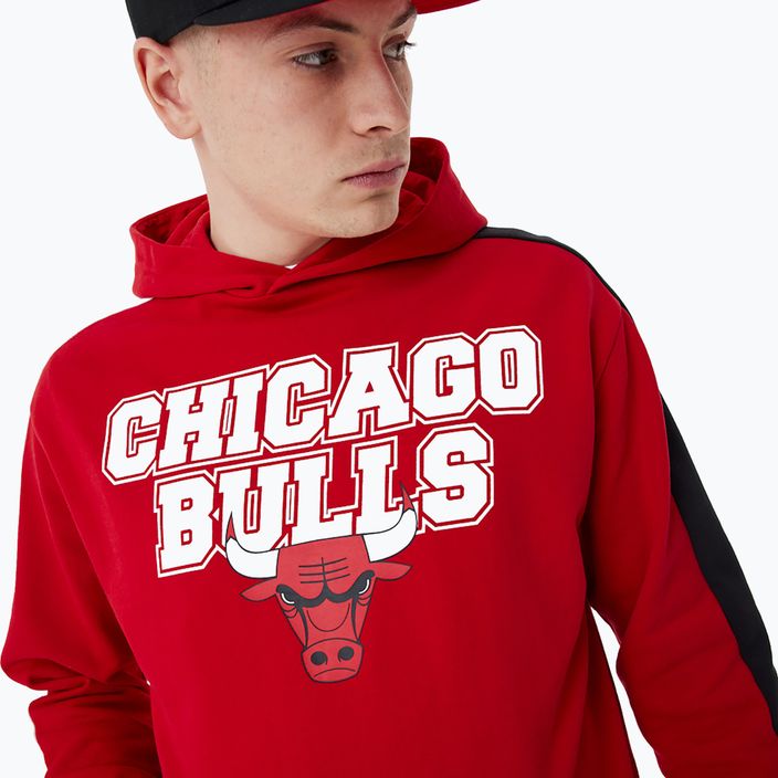 Felpa con cappuccio New Era NBA Large Graphic OS Chicago Bulls rosso da uomo 4