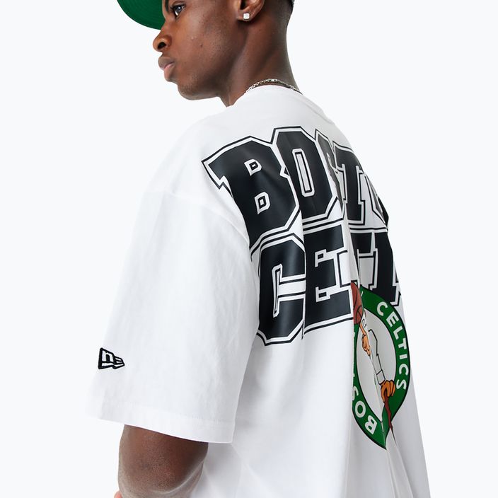 Uomo New Era NBA Large Graphic BP OS Tee Boston Celtics bianco 5