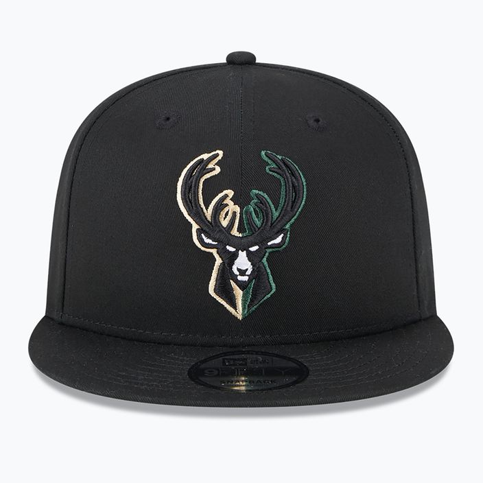 Cappello New Era Split Logo 9Fifty Milwaukee Bucks nero 3