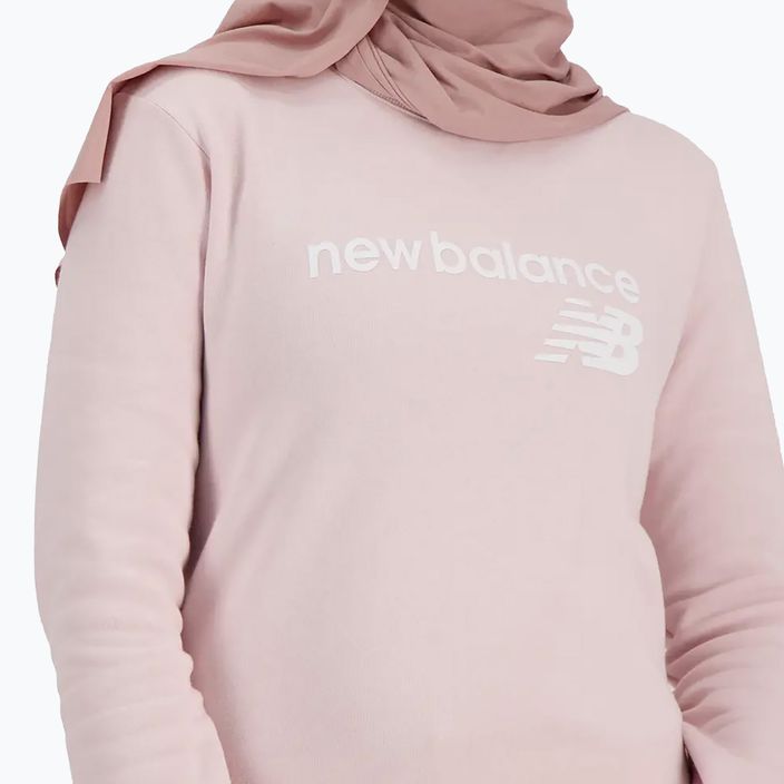 Felpa New Balance Classic Core Fleece Crew rosa pietra da donna 5