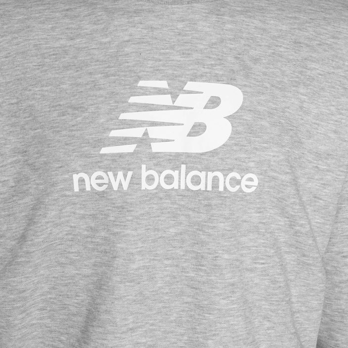 Felpa New Balance Stacked Logo French Terry Crew uomo grigio atletico 5
