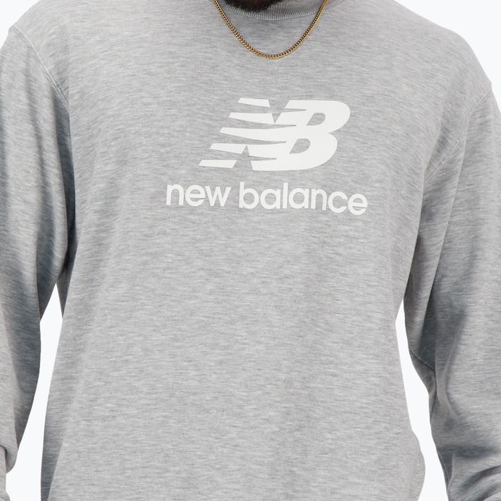 Felpa New Balance Stacked Logo French Terry Crew uomo grigio atletico 2