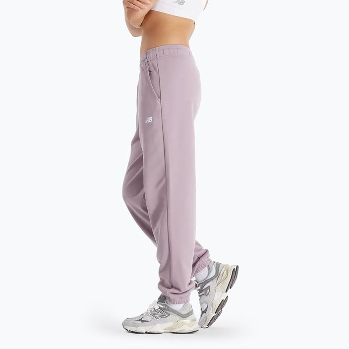 Pantaloni New Balance French Terry Jogger da donna, vino ghiaccio 3