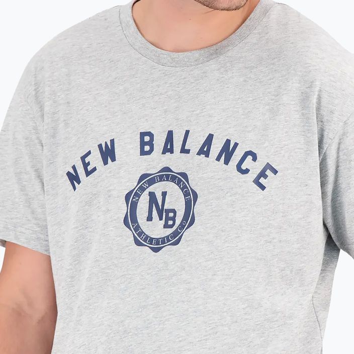 Felpa con cappuccio New Balance Core Brushed da uomo, grigio atletico 4