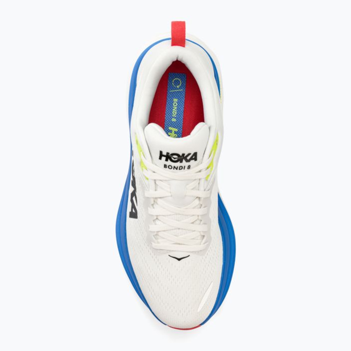 HOKA Bondi 8, scarpe da corsa da uomo, bianco/azzurro virtuale 5