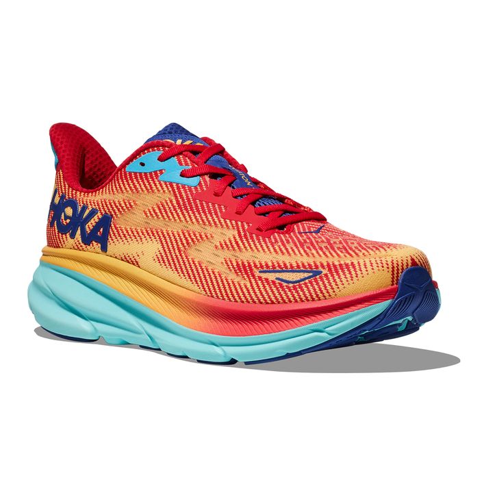 Scarpe da corsa da uomo HOKA Clifton 9 Wide cerise/cloudless 2