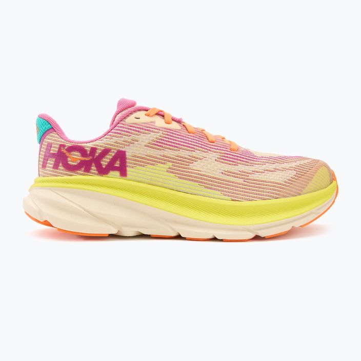 HOKA Clifton 9 scarpe da corsa fucsia/vaniglia per bambini 2