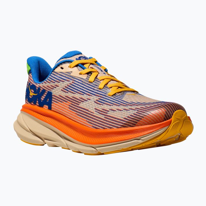 HOKA Clifton 9 scarpe da corsa per bambini ultramarine/elettrico mandarino 8