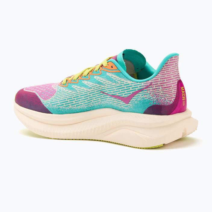 Scarpe da corsa HOKA Mach 6 fucsia/acqua elettrica per bambini 3