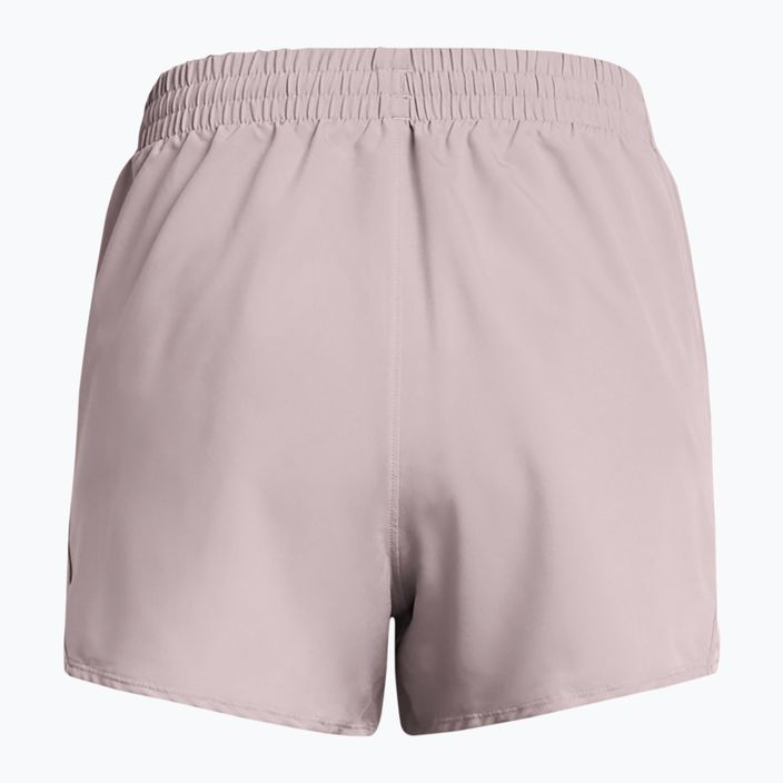 Pantaloncini da corsa Under Armour Fly By 3" donna grigio tetra/grigio tetra/riflettente 2