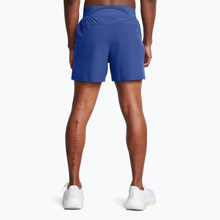 Pantaloncini da corsa Under Armour Launch Elite 5" uomo blu tech/blu tech/riflettente 3