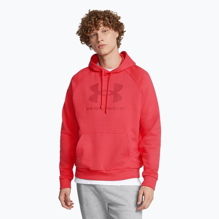 Felpa Under Armour da uomo Rival Fleece Logo HD rosso racer/rosso inferno