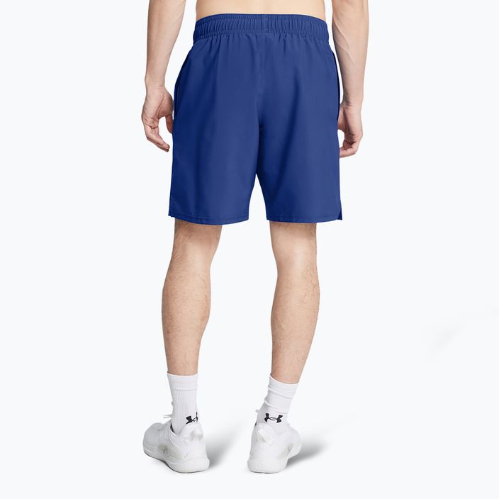 Pantaloncini da allenamento Under Armour Woven Wordmark da uomo blu tech/blu orizzonte 3