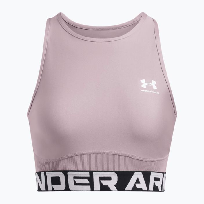 Canotta Under Armour Heat Gear Rib tetra grigio/bianco da donna per allenamento