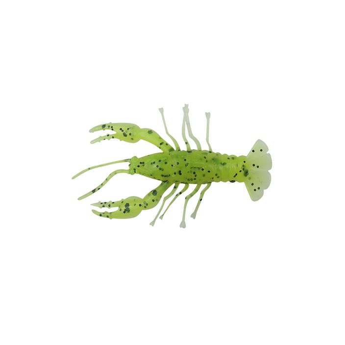 Relax Crawfish 1 Esca in gomma laminata 8 pezzi chartreuse/nero jumbo glitter/bianco 2