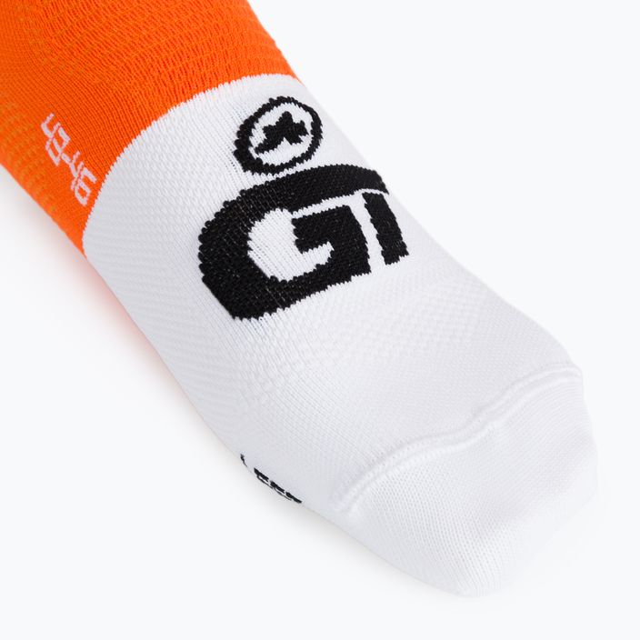 ASSOS GT C2 calze da ciclismo arancioni con droide 3