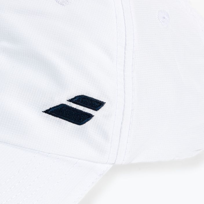 Cappello da baseball Babolat Basic Logo bianco/bianco per bambini 5