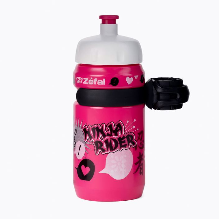Zefal Little Z - Bottiglia da bici Ninja Girl + supporto universale a clip 350 ml rosa/nero 2