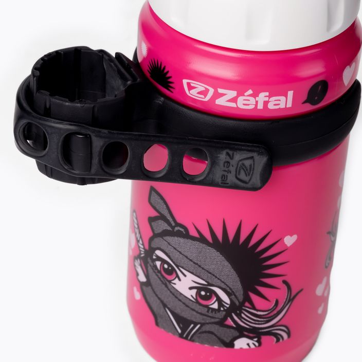Zefal Little Z - Bottiglia da bici Ninja Girl + supporto universale a clip 350 ml rosa/nero 3
