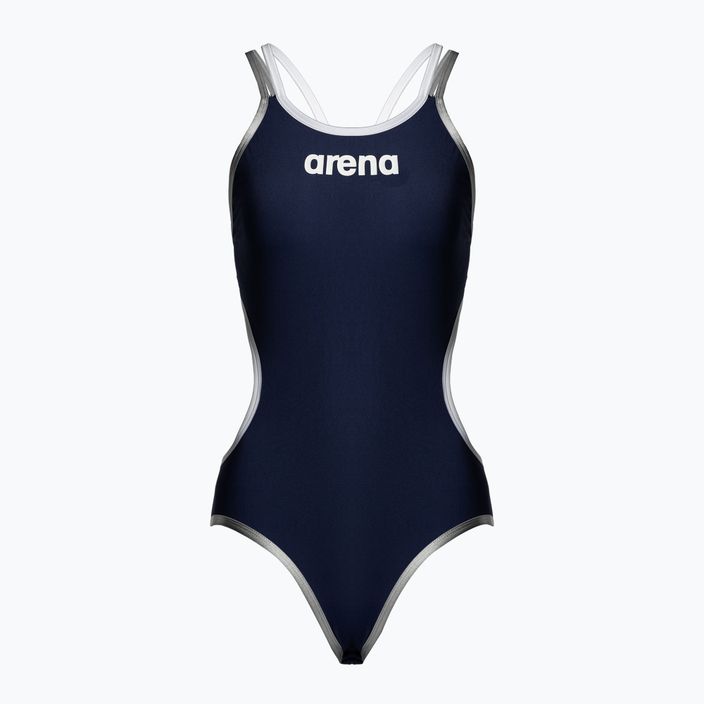 Costume intero donna arena One Double Cross Back One Piece navy/bianco/argento