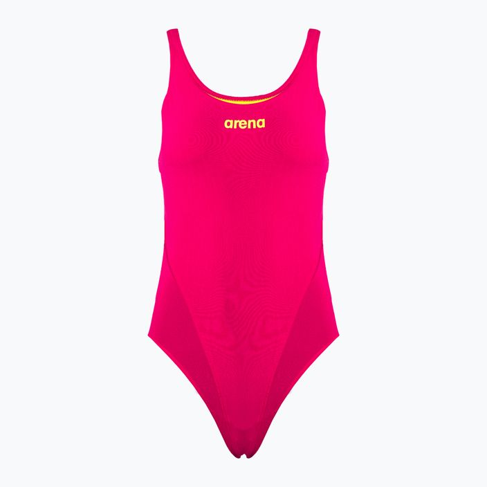 Costume intero donna arena Team Swim Tech Solid freak rosa/verde tenue