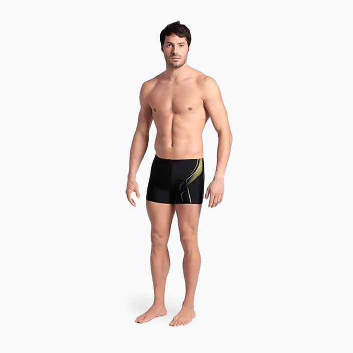 Boxer da bagno da uomo Arena Dive Swim Short nero/verde tenue 2