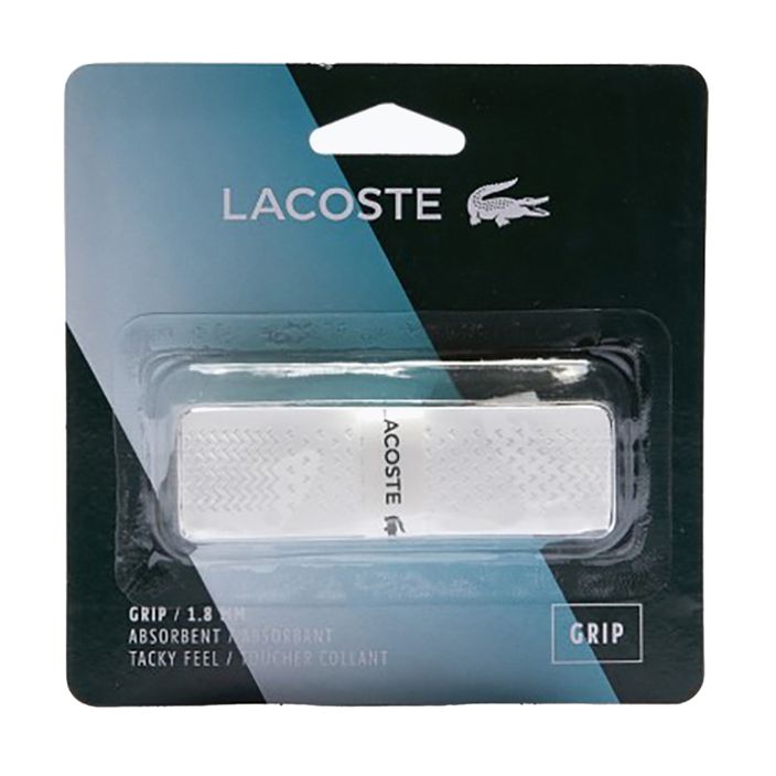 Lacoste Absorbent Grip, involucro per racchetta da tennis bianco 2