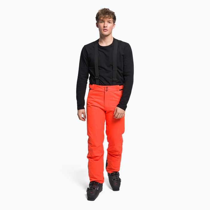 Pantaloni da sci Rossignol Hero da uomo rosso neon