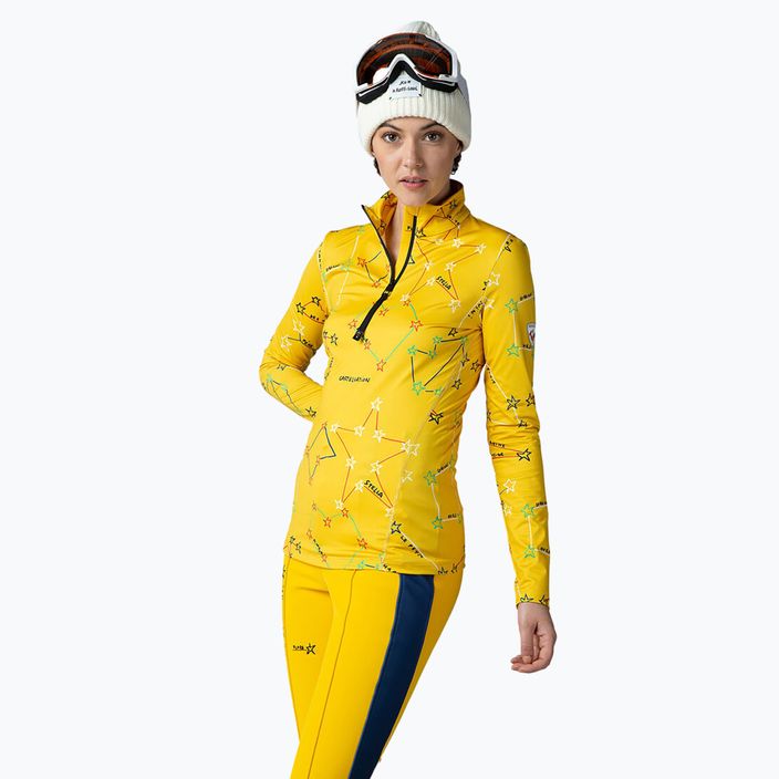 Rossignol Booster 1/2 Zip Top donna thermal active a maniche lunghe 100 giallo 3