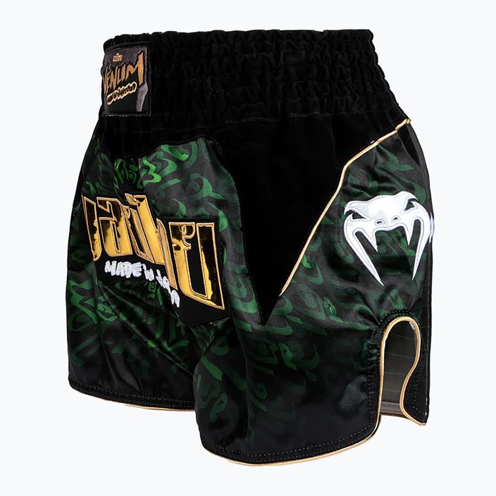 Pantaloncini da allenamento Venum Attack Muay Thai nero/verde 3