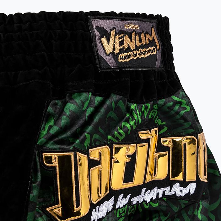 Pantaloncini da allenamento Venum Attack Muay Thai nero/verde 4