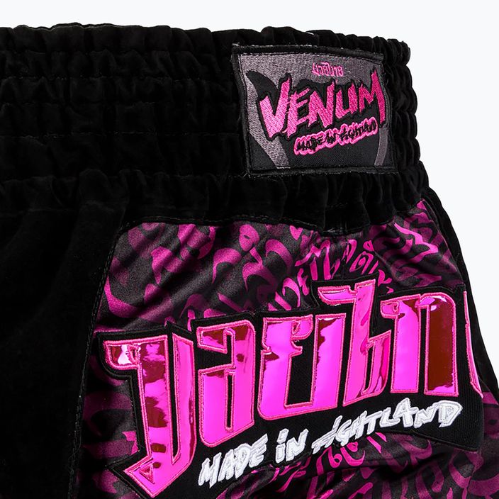 Pantaloncini da allenamento Venum Attack Muay Thai nero/rosa 4