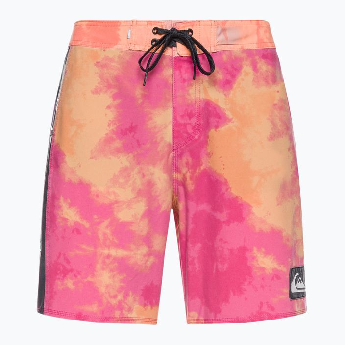 Pantaloncini da bagno Quiksilver Surfsilk Acid Wash 18" rosa shocking da uomo