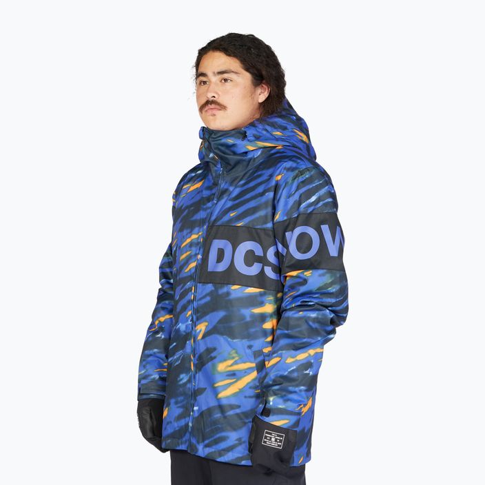 DC Propaganda giacca da snowboard angolata tie dye da uomo blu royal 4