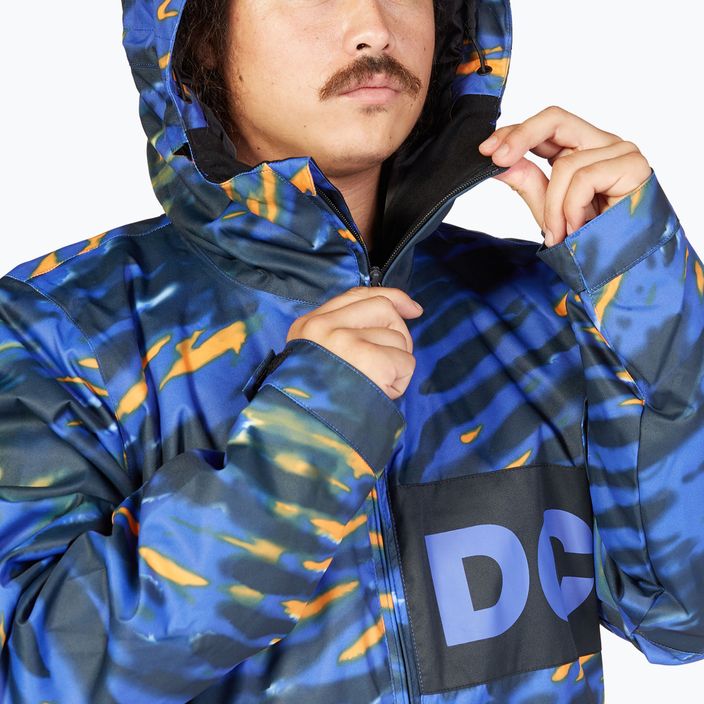 DC Propaganda giacca da snowboard angolata tie dye da uomo blu royal 7