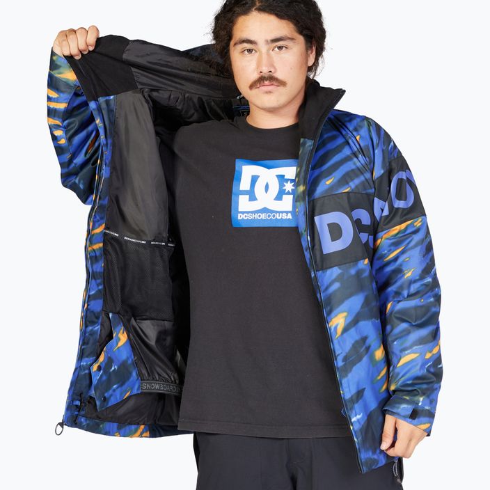 DC Propaganda giacca da snowboard angolata tie dye da uomo blu royal 8