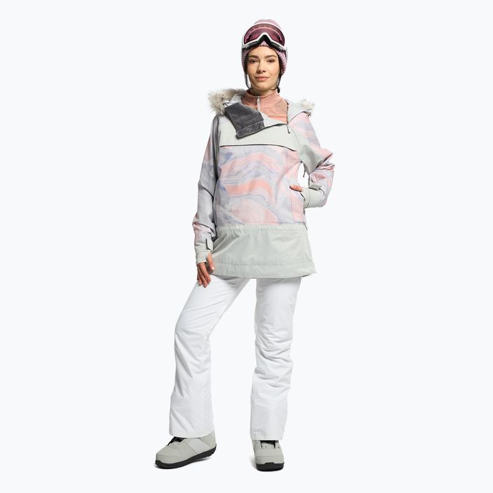 Giacca da snowboard donna ROXY Chloe Kim Overhead grigio marmo viola 2