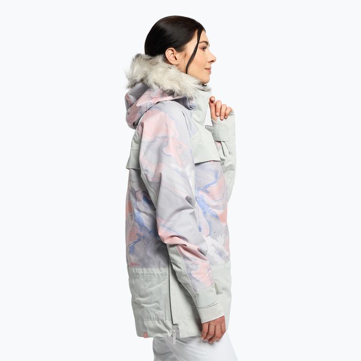 Giacca da snowboard donna ROXY Chloe Kim Overhead grigio marmo viola 3