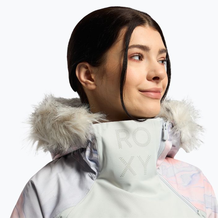 Giacca da snowboard donna ROXY Chloe Kim Overhead grigio marmo viola 5