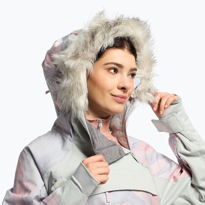 Giacca da snowboard donna ROXY Chloe Kim Overhead grigio marmo viola 6