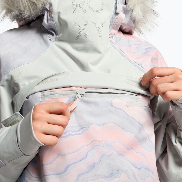 Giacca da snowboard donna ROXY Chloe Kim Overhead grigio marmo viola 9