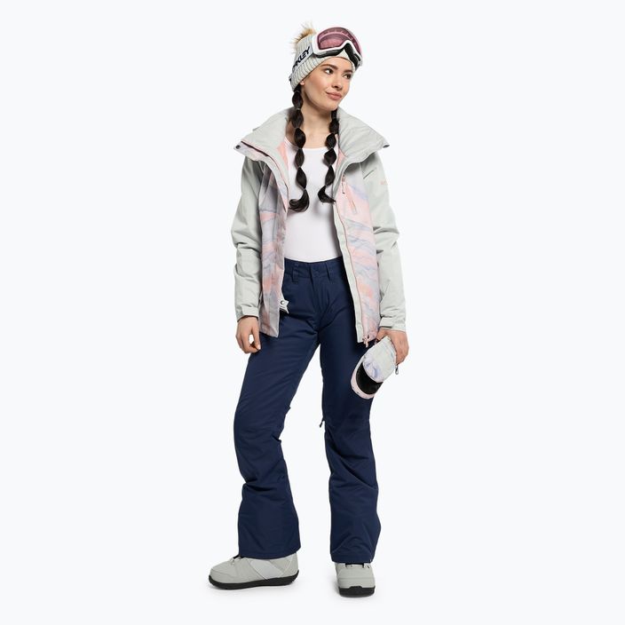 Giacca da snowboard donna ROXY Jetty Block grigio marmo viola 2