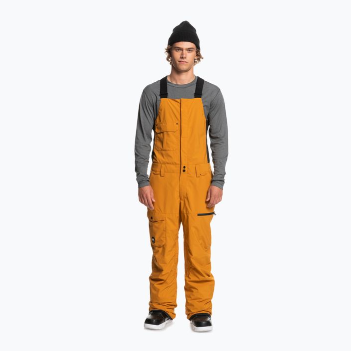 Pantaloni da snowboard Quiksilver Utility Bib buckthorn brown da uomo