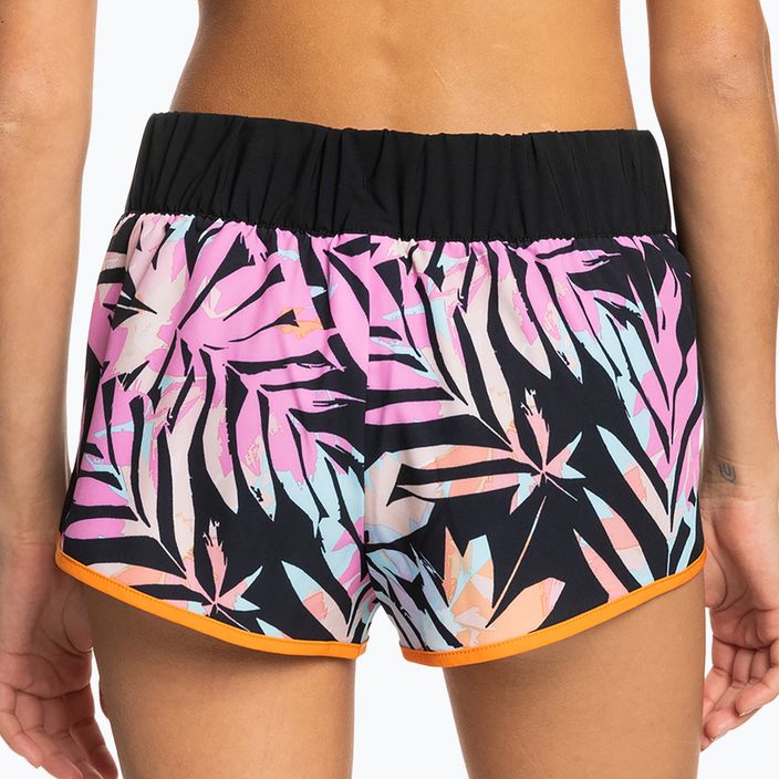 Pantaloncini da bagno donna ROXY Active antracite zebra jungle 4