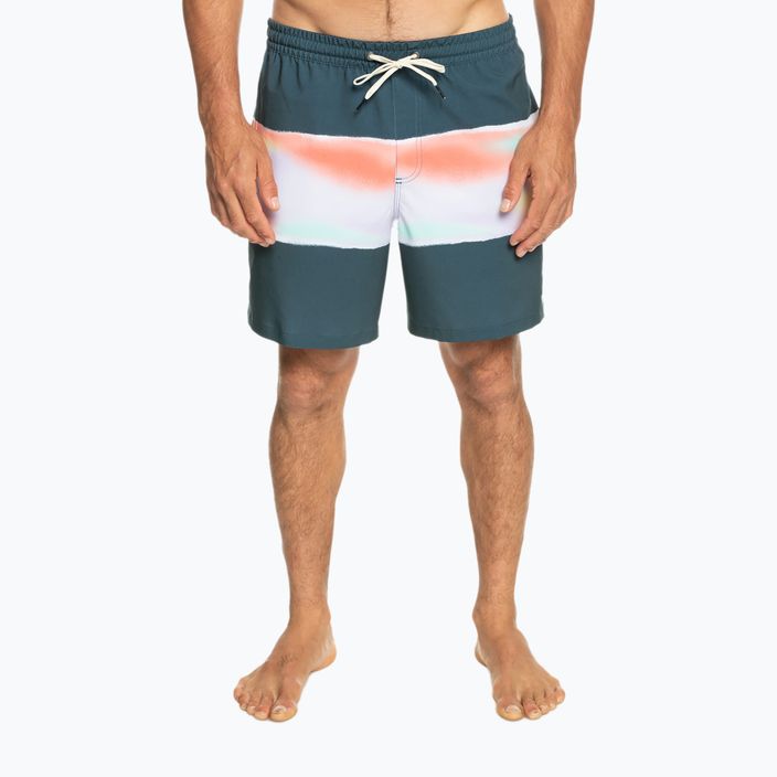 Pantaloncini da bagno Quiksilver Surfsilk Air-Brush Volley 17" da uomo mezzanotte marina 2