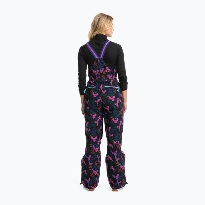 Pantaloni da snowboard donna ROXY X Rowley Insulated Bib true black darkreds floral 3