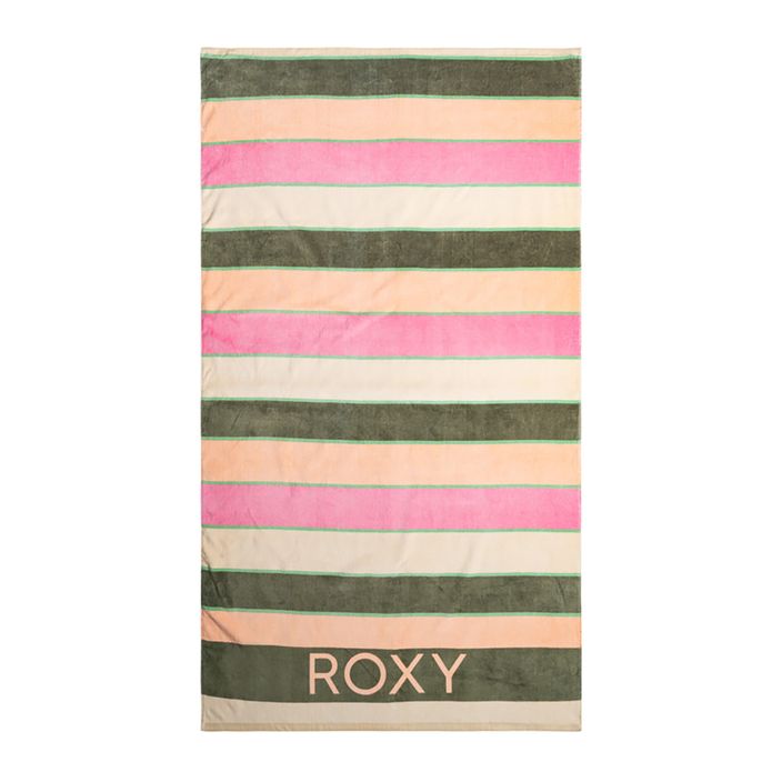 ROXY Asciugamano stampato in acqua fredda verde agave a righe molto vista 2