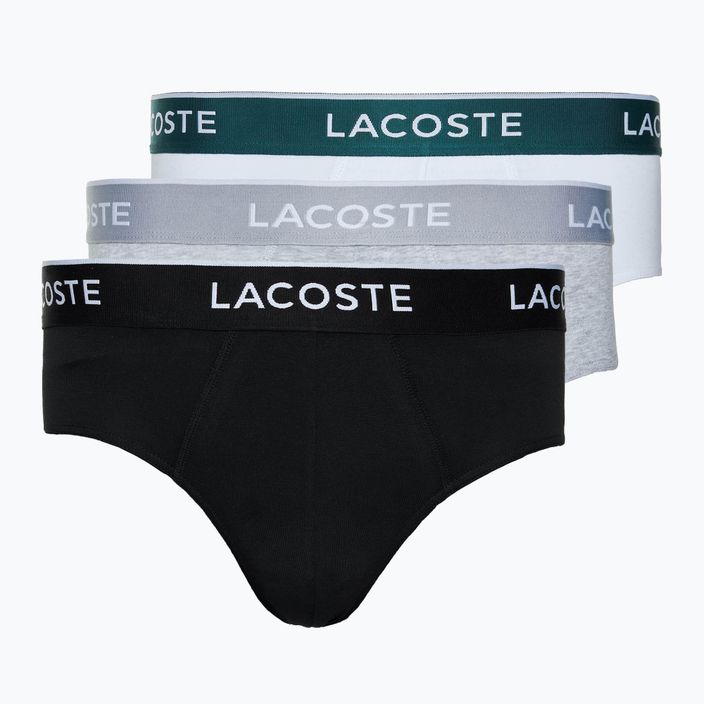 Slip Lacoste uomo 8H3472 3 paia nero/bianco/argento chine