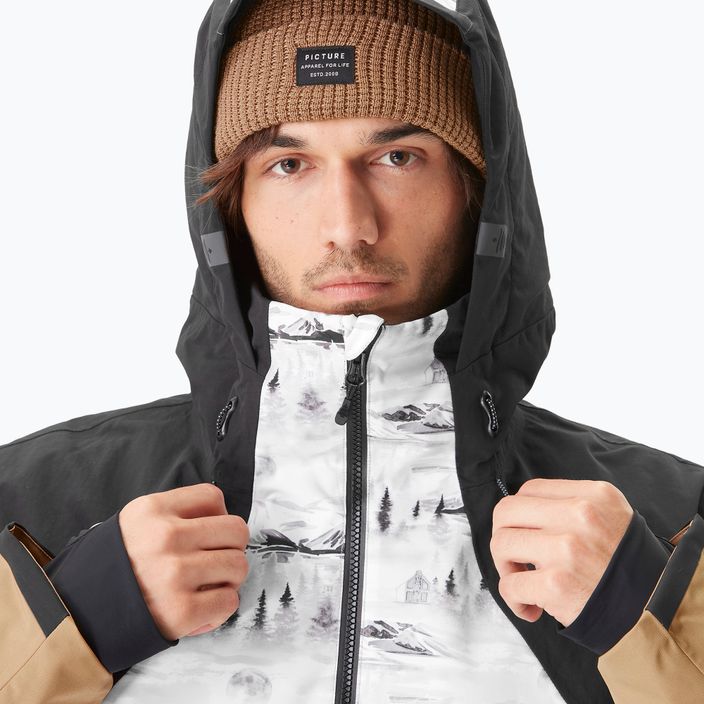 Immagine Occan giacca da sci da uomo 10/10 tannino-nero 5