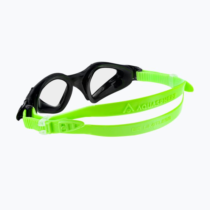 Occhialini da nuoto per bambini Aquasphere Kayenne 2022 nero/verde brillante/chiaro 4